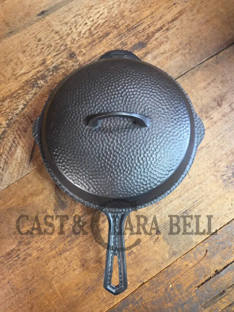 WOW! Hard to find 1930’s Hammered finish Griswold No. 8 DEEP CHICKEN FRYER Cast Iron Skillet 2028 w/ hinged lid 2098