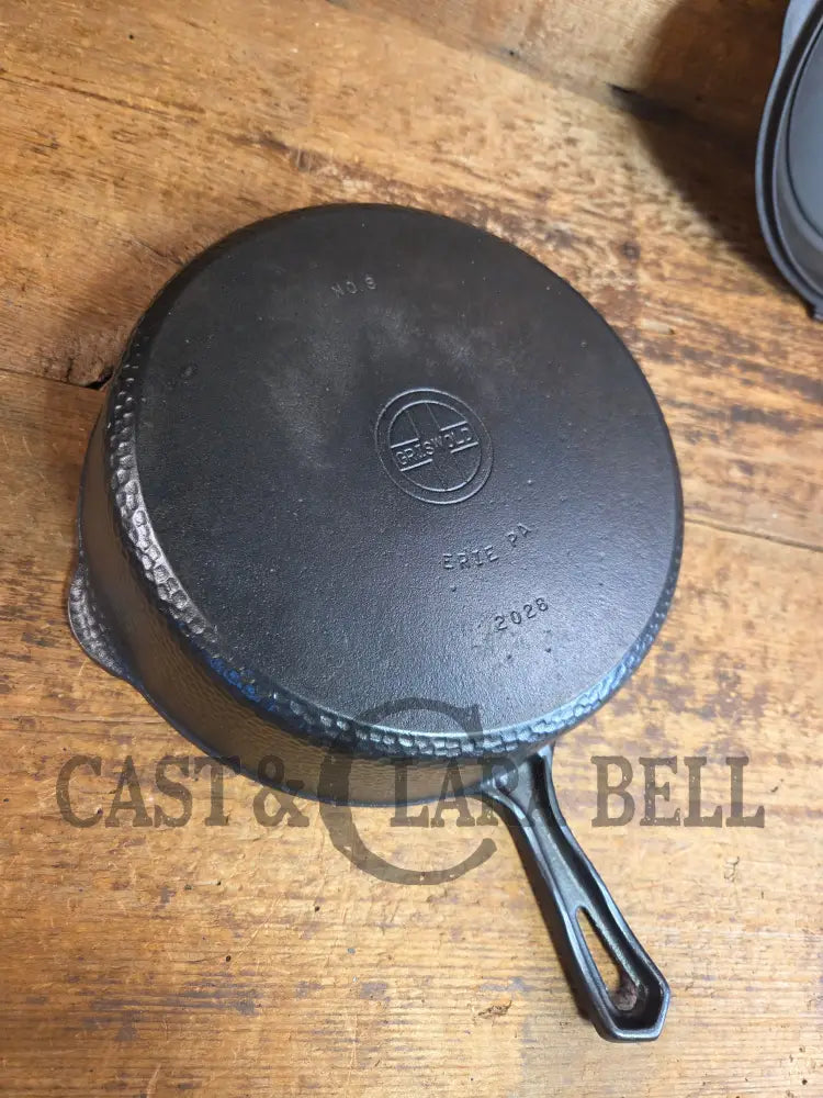 WOW! Hard to find 1930’s Hammered finish Griswold No. 8 DEEP CHICKEN FRYER Cast Iron Skillet 2028 w/ hinged lid 2098