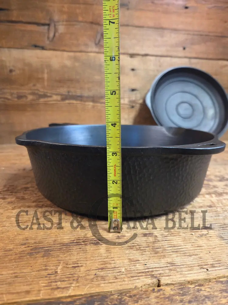 WOW! Hard to find 1930’s Hammered finish Griswold No. 8 DEEP CHICKEN FRYER Cast Iron Skillet 2028 w/ hinged lid 2098