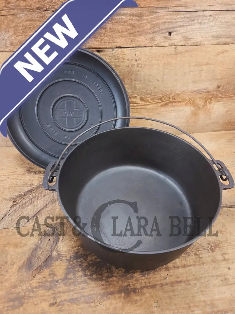 WOW. Not seen often! Griswold first series Slant Logo w/ ERIE Dutch oven Size #10 (835) Dutch Oven with ERIE Logo &