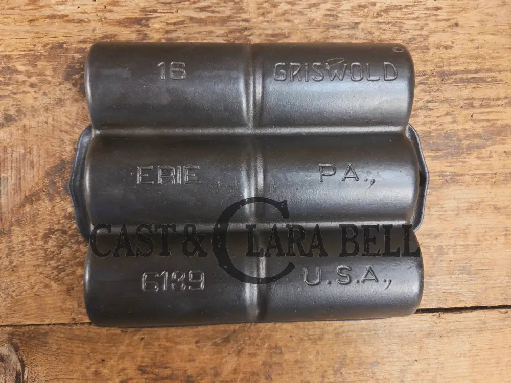 WOW. Tough To Find 1920’s LARGE Griswold No. 16 French Roll Bread 6 cup 6139 Bakeware