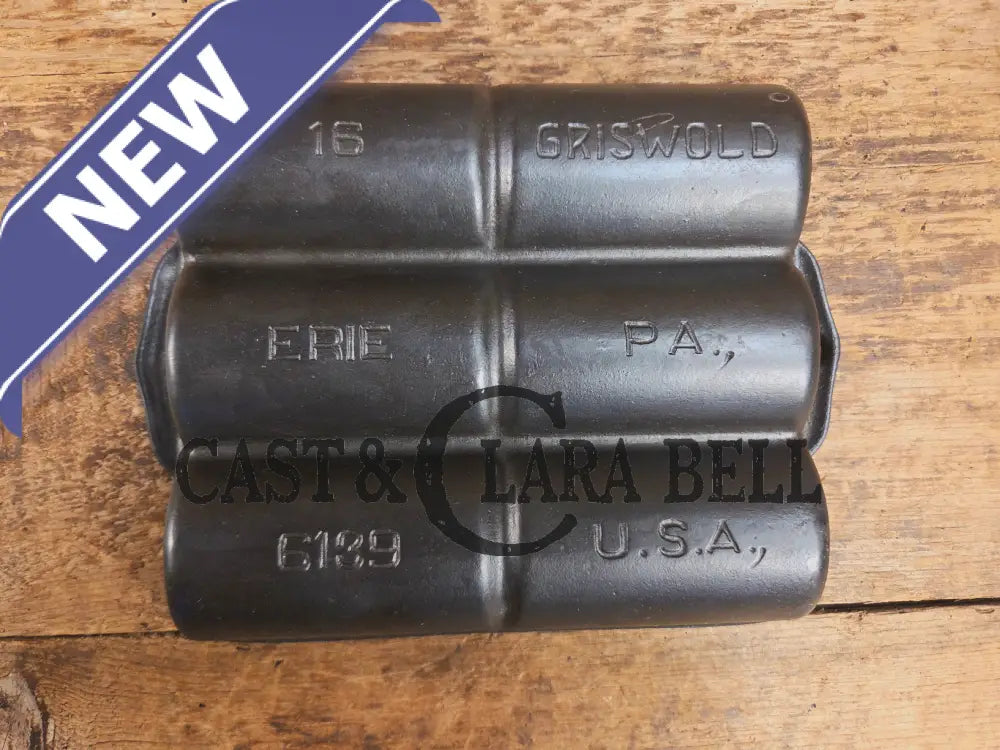 WOW. Tough To Find 1920βs LARGE Griswold No. 16 French Roll Bread 6 cup 6139 Bakeware