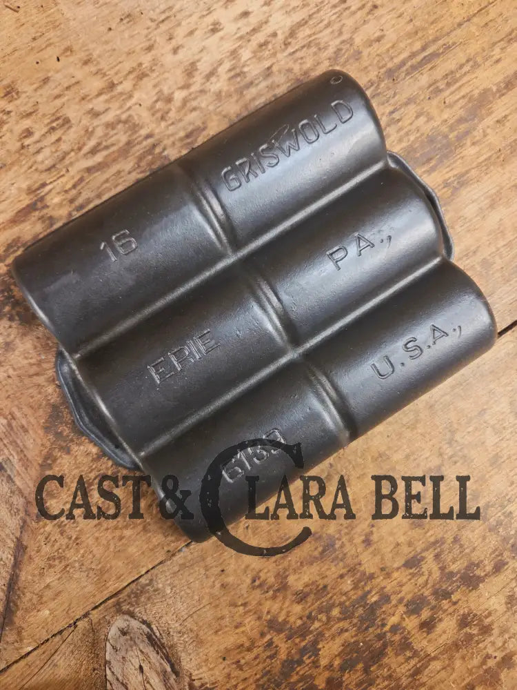 WOW. Tough To Find 1920’s LARGE Griswold No. 16 French Roll Bread 6 cup 6139 Bakeware