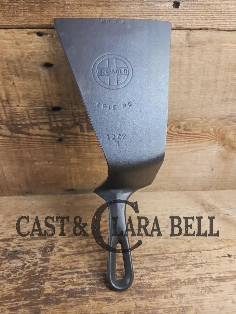Wow UNIQUE! Custom made Griswold Cast Iron DEEP Skillet Spatula. Reclaimed from a Small Block cast iron deep skillet.