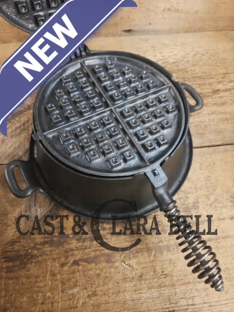 WOW VERY cool and tough to find! Early 1900βs Fanner Mfg Co No. 8 Crescent Cast Iron Waffle Maker with TALL Base.