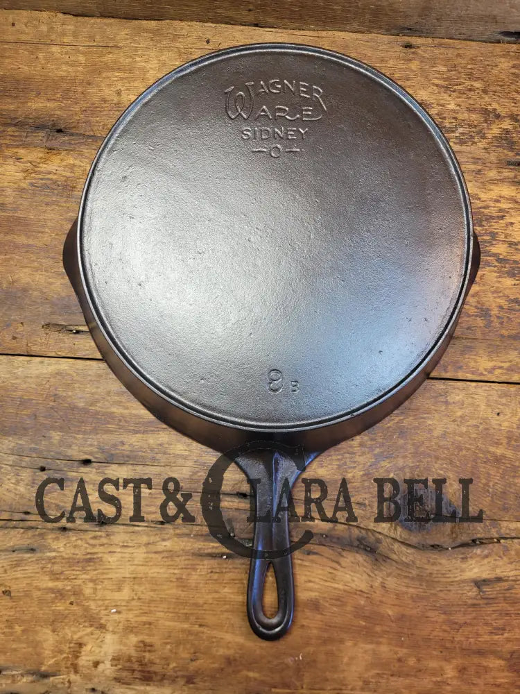 100% Gorgeous. 1920’S Early Wagner Ware #9 Cast Iron Skillet With Heat Ring 9 B