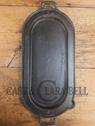 1800’s #7 Antique Gate-marked Long Griddle/Fish Fryer Raised 7 and P Griddle