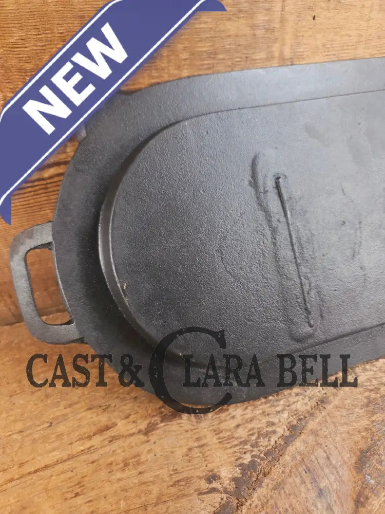 1800’s #7 Antique Gate-marked Long Griddle/Fish Fryer Raised 7 and P Griddle