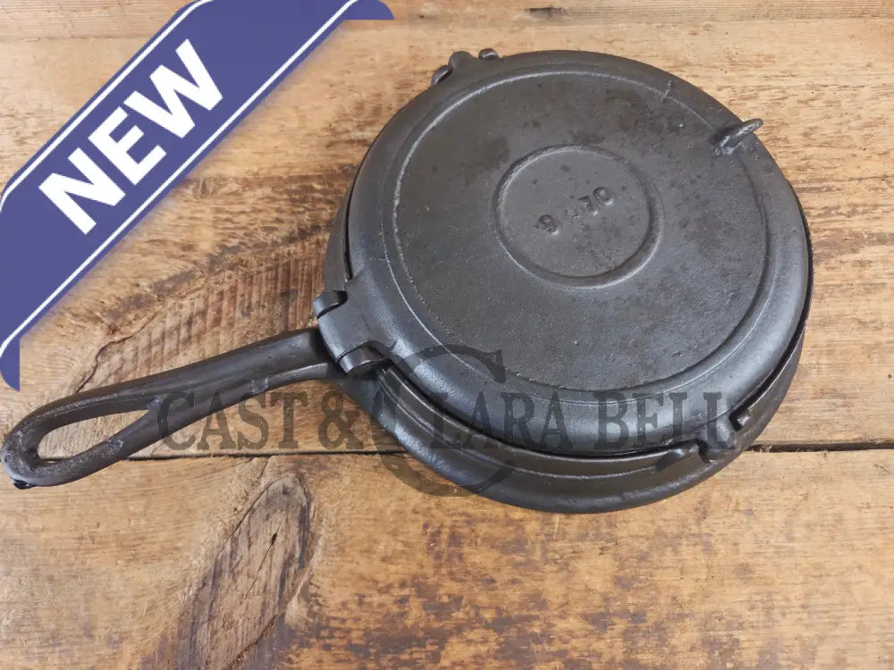 1800’s Era Unknown BEAUTIFUL 9/10 Antique Waffle iron. VERY cool diamond design makes huge waffles - Waffle Iron