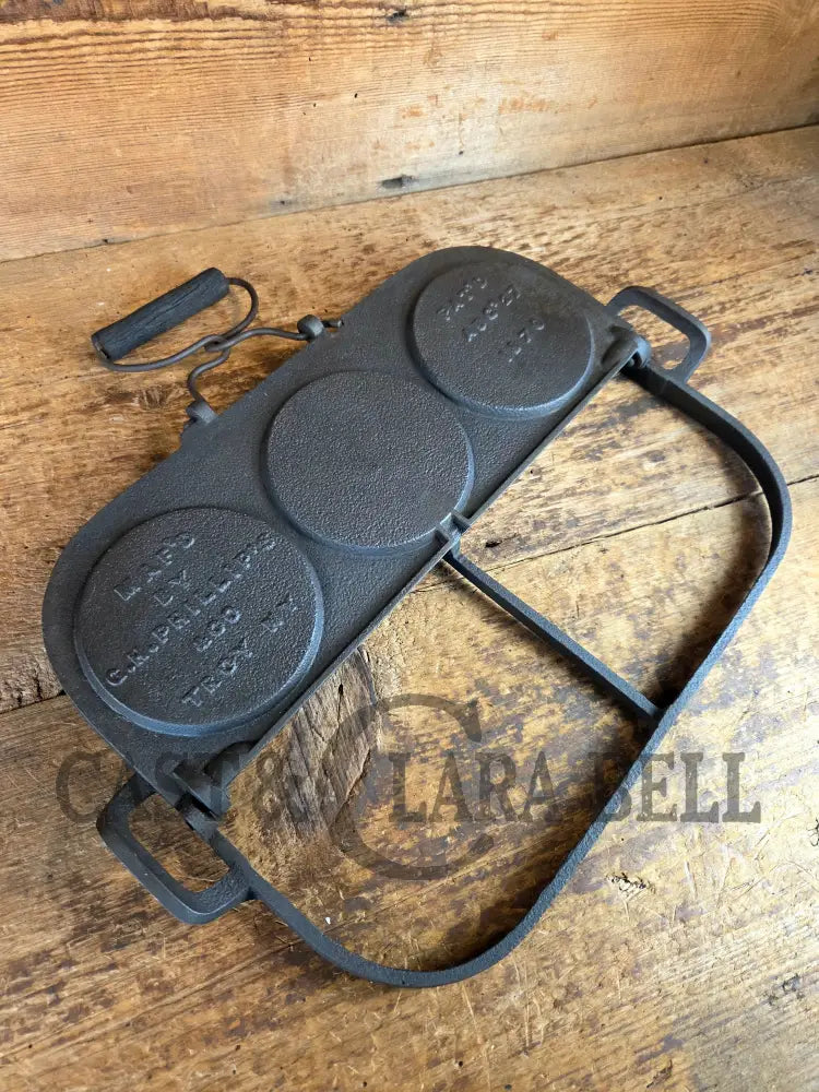 1870’s Reconstruction Era! Fully Marked G.H. Phillips pancake flop griddle. Patent 1878 Troy NY - Griddle