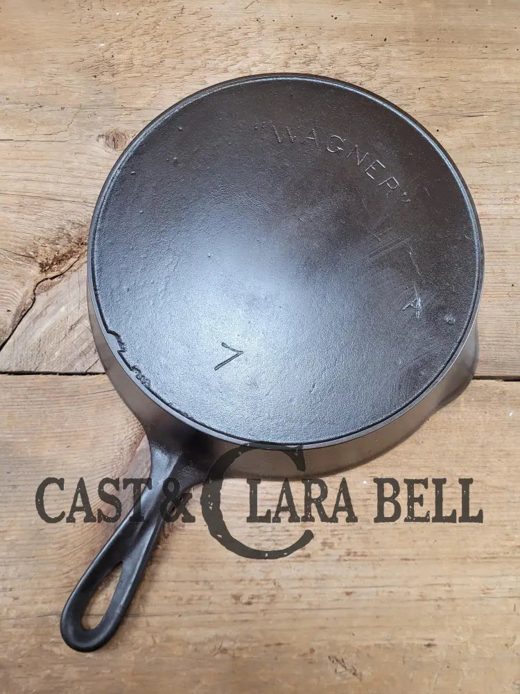 1891-1905! Htf Wagner #7 Arc Small Logo Cast Iron Skillet With A Makers Mark. Earliest Pattern