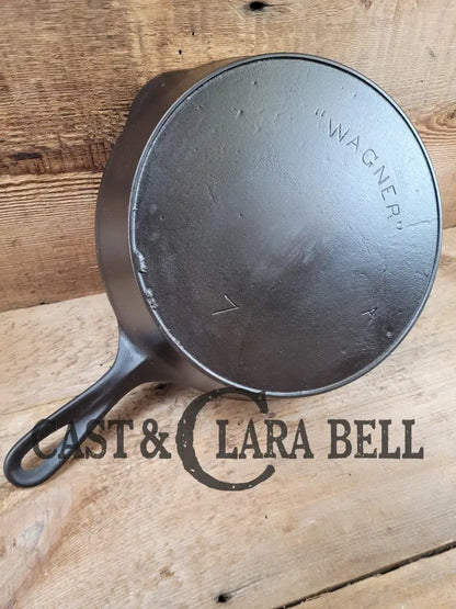 1891-1905! Htf Wagner #7 Arc Small Logo Cast Iron Skillet With A Makers Mark. Earliest Pattern