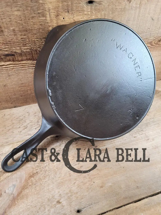 1891-1905! Htf Wagner #7 Arc Small Logo Cast Iron Skillet With A Makers Mark. Earliest Pattern