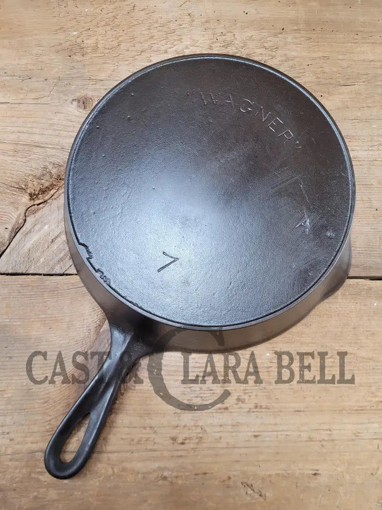 1891-1905! Htf Wagner #7 Arc Small Logo Cast Iron Skillet With A Makers Mark. Earliest Pattern