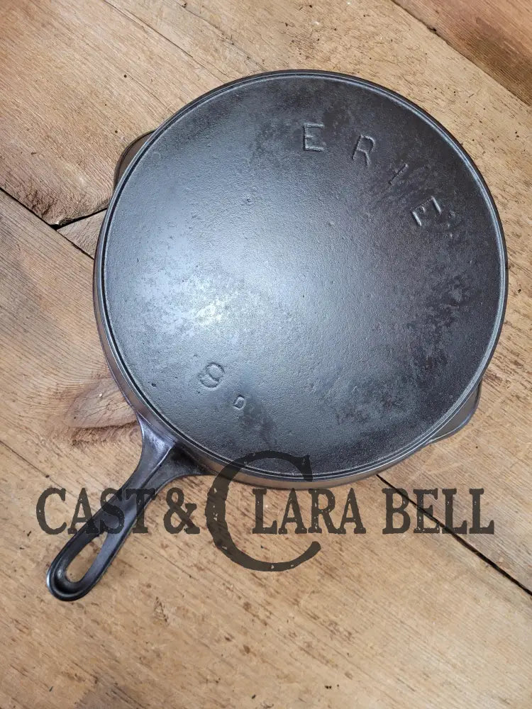 1895-1910 2Nd Series Erie #9 Cast Iron Skillet With ’D’ Makers Mark. A Collector Favorite!