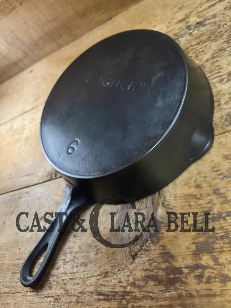 1895’s (Second Series) HTF ’Wagner’ Straight logo #6 Skillet with Heat Ring. GORGEOUS!!