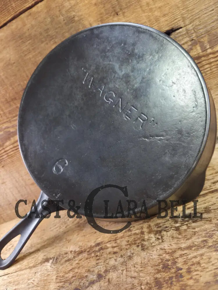 1895’s (Second Series) HTF ’Wagner’ Straight logo #6 Skillet with Heat Ring. GORGEOUS!!