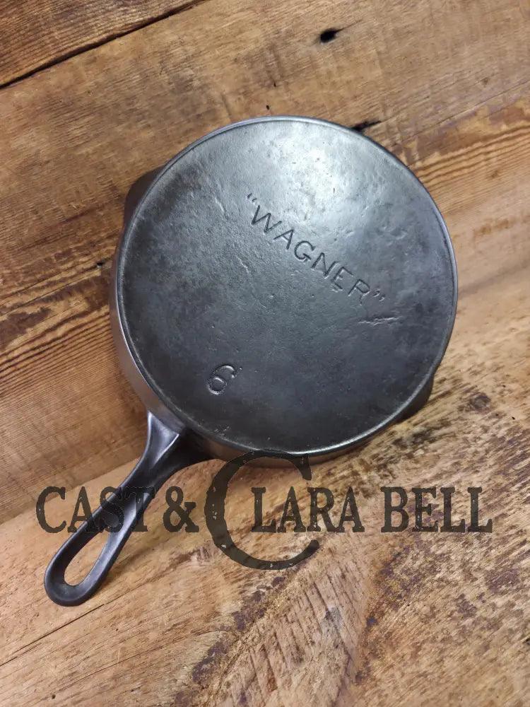 1895’s (Second Series) HTF ’Wagner’ Straight logo #6 Skillet with Heat Ring. GORGEOUS!!