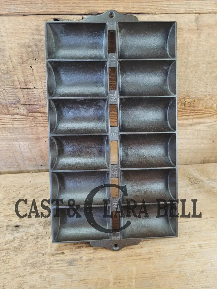 1900’s Griswold New England style (N.E.S embossed) ’French Roll’ Style cast iron bread pan