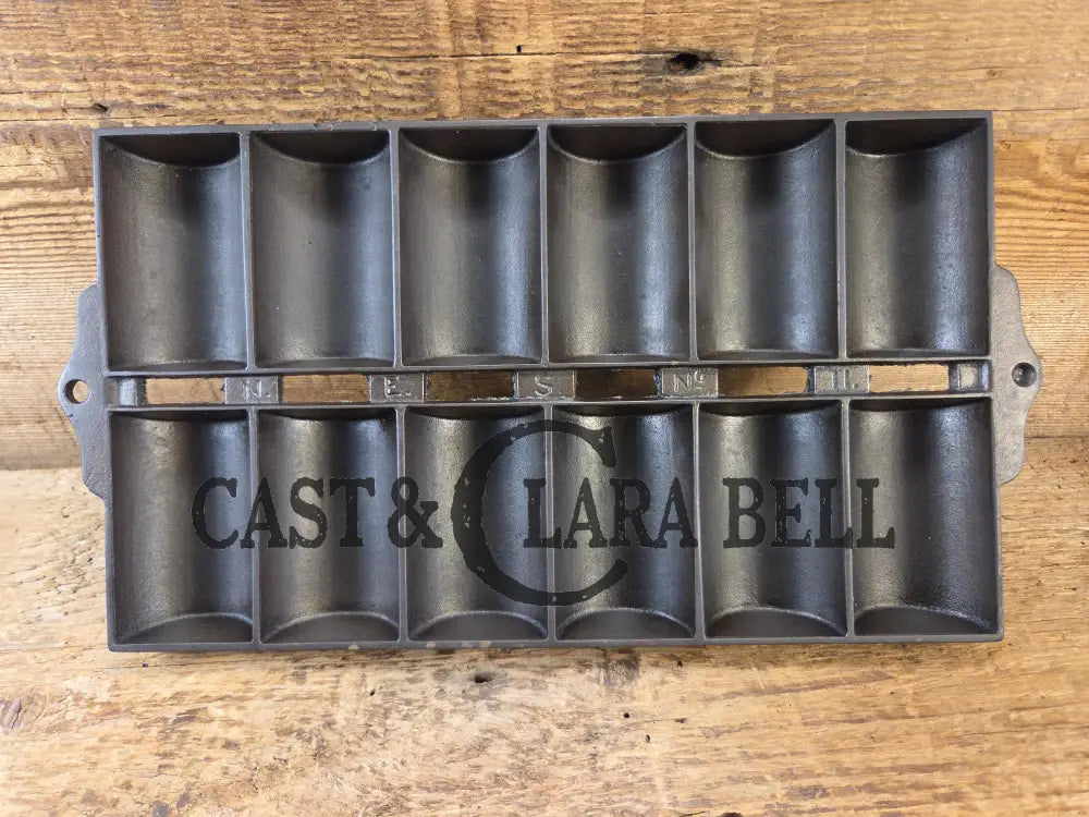 1900’s Griswold New England style (N.E.S embossed) ’French Roll’ Style cast iron bread pan SC24 Bakeware