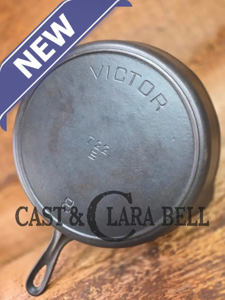 1905-1909! Second series Griswold Victor #8 Skillet 722 B. Restored and Ready to Use! Skillet