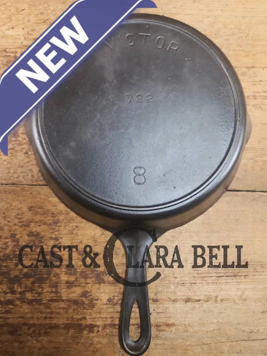 1905-1909! Second series Griswold Victor #8 Skillet 722. Restored and Ready to Use! Skillet