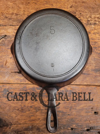 Priced To Sell! 1910S Era Lodge #5 Cast Iron Skillet Raised H Single Notch