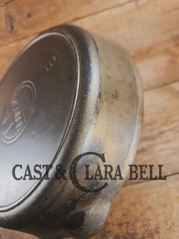 1910’s Griswold #9 Cast Iron Skillet with Heat Ring and Slant Logo ’Erie,’ 710 D Skillet