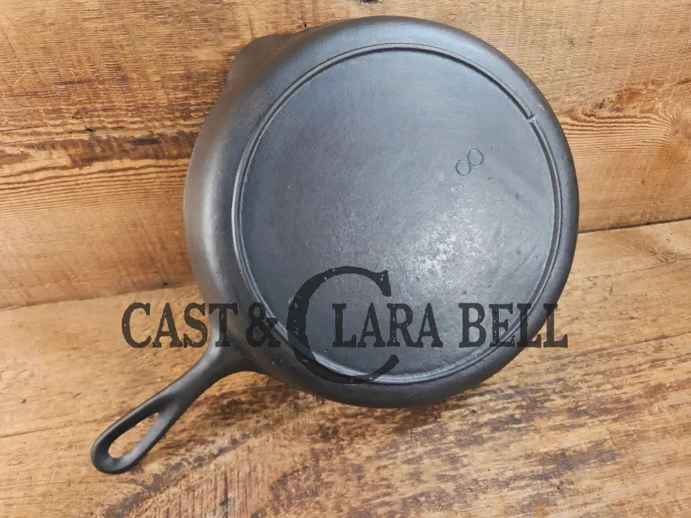 1910’s very early Lodge #8 Cast Iron Skillet with Single Notch and Raised C Skillet