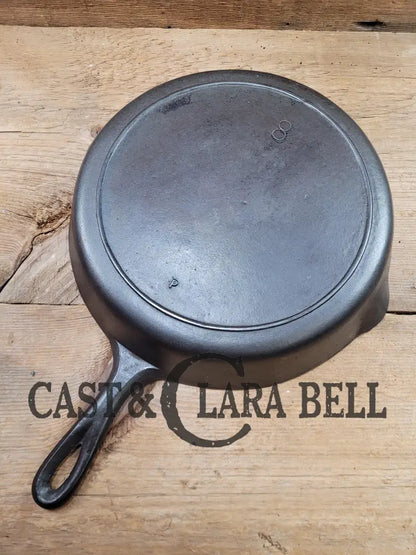 1910’S Very Early Lodge #8 Cast Iron Skillet With Single Notch And Raised P!