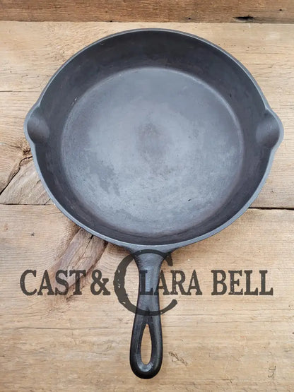 1910’S Very Early Lodge #8 Cast Iron Skillet With Single Notch And Raised P!