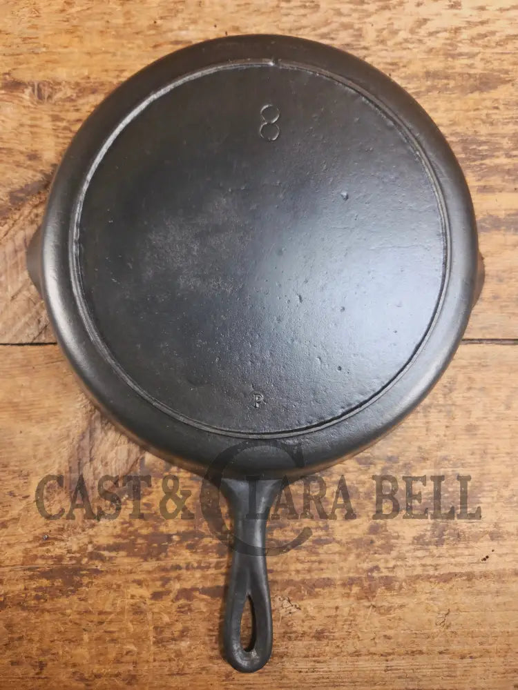 1910’s very early Lodge #8 Cast Iron Skillet with Single Notch and Raised P! - Skillet