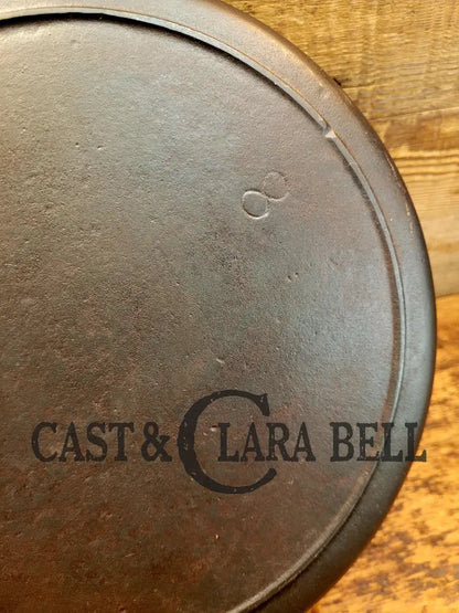 1910’S Very Early Lodge #8 Cast Iron Skillet With Single Notch And Raised T!