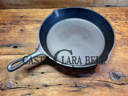 1910’S Very Early Lodge #8 Cast Iron Skillet With Single Notch And Raised T!