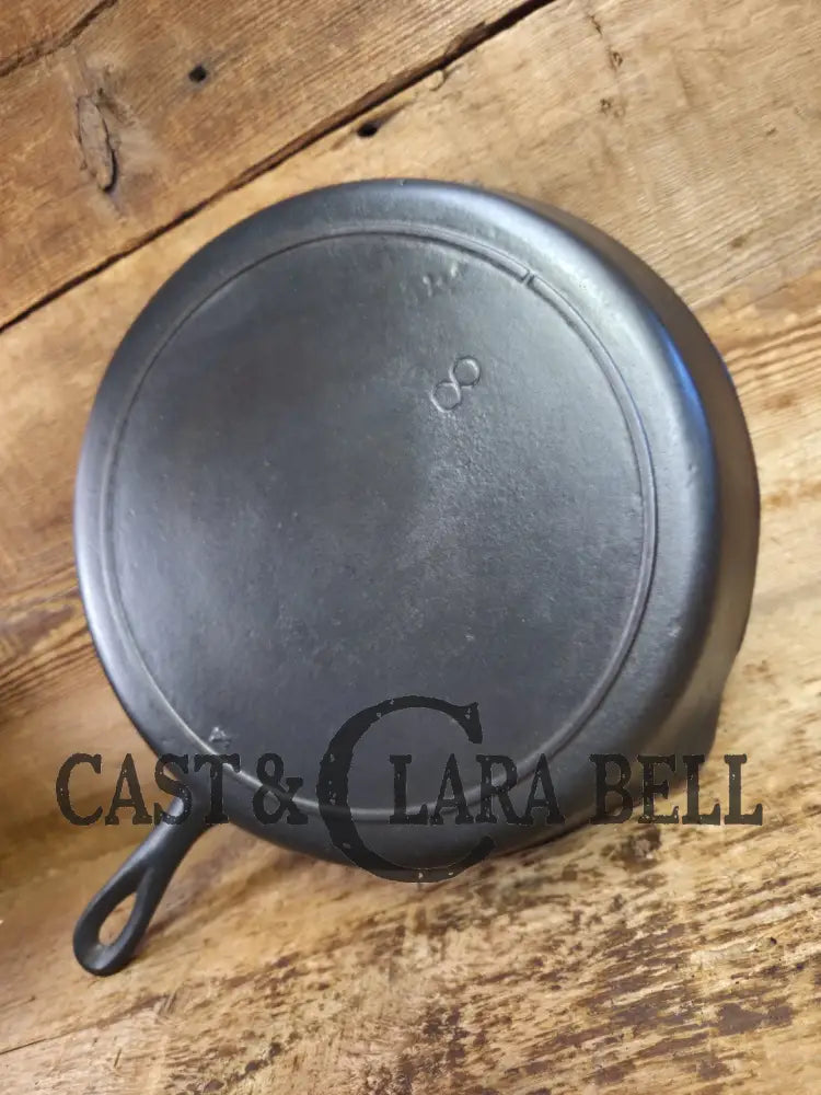 1910’s very early Lodge #8 Cast Iron Skillet with Single Notch and Raised X Skillet
