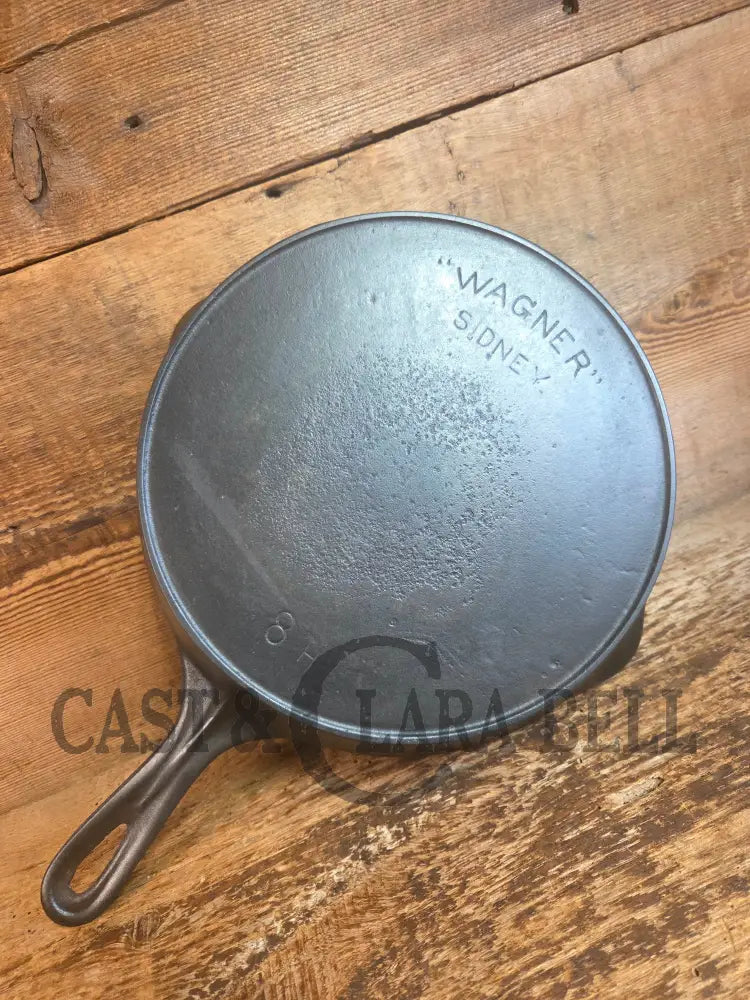 1910’s Wagner Arc straight logo Sidney O. #8 Skillet with Heat Ring. One of the earlies made! - Skillet