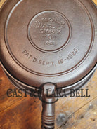 1920S Early Wagner Ware 1408 #8 Waffle Iron With Tall Base!