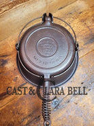 1920S Early Wagner Ware 1408 #8 Waffle Iron With Tall Base!