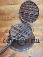1920S Early Wagner Ware 1408 #8 Waffle Iron With Tall Base!