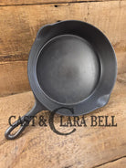 1920’s Favorite Piqua Ware #8 Cast Iron Skillet with Heat Ring and Smiley Logo 8B. SC24 Skillet