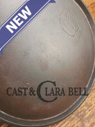 1920’s Favorite Piqua Ware #9 Round Cast Iron Griddle with Smiley Logo and Ghost mark block logo. Griddle