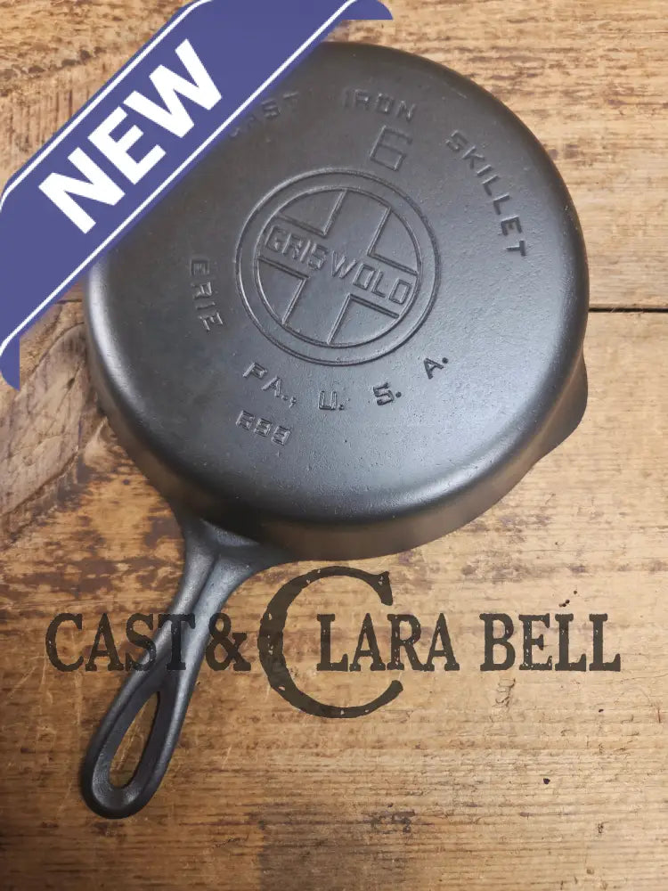 1920’s Griswold #6 Skillet with Large Block Logo and Smooth Bottom 699 Skillet