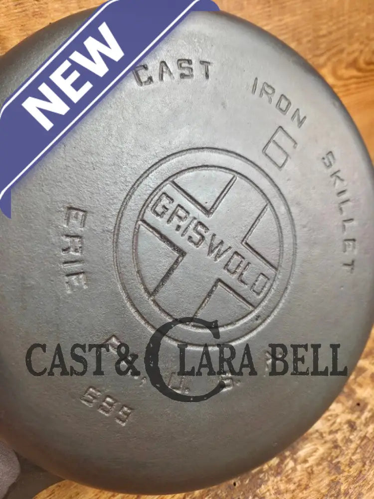 1920’s Griswold #6 Skillet with Large Block Logo and Smooth Bottom 699 Skillet