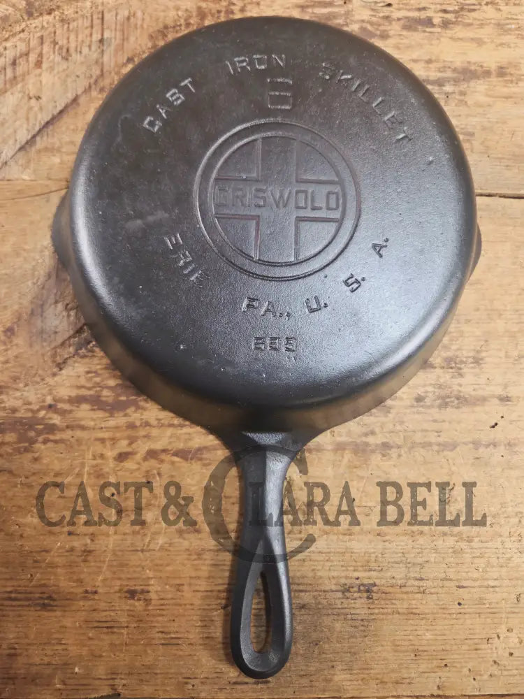 1920’s Griswold #6 Skillet with Large Block Logo and Smooth Bottom 699 Skillet