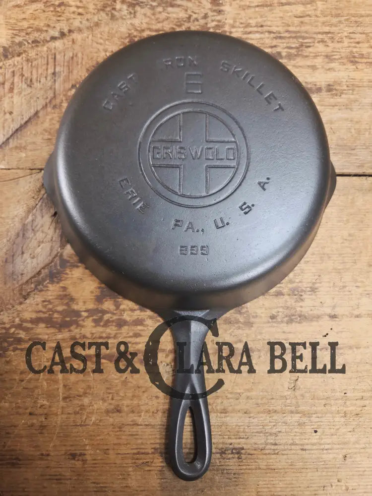 1920’s Griswold #6 Skillet with Large Block Logo and Smooth Bottom 699 Skillet