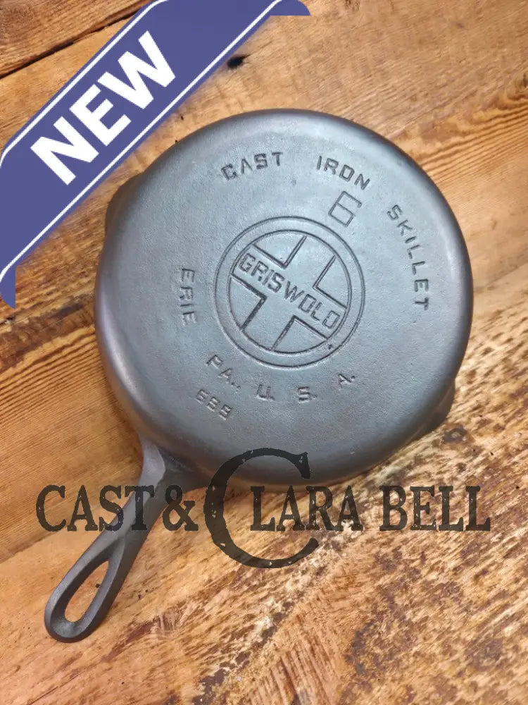 1920’s Griswold #6 Skillet with Large Block Logo and Smooth Bottom 699 Skillet
