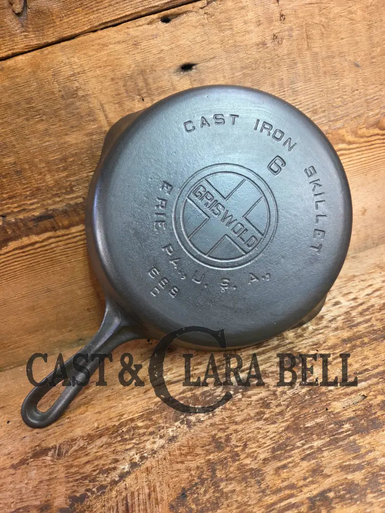 1920’s Griswold #6 Skillet with Large Block Logo and Smooth Bottom 699 C Skillet