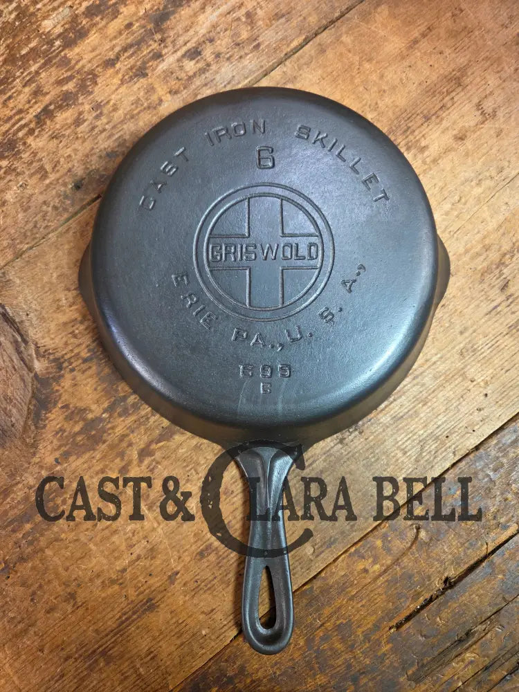 1920’s Griswold #6 Skillet with Large Block Logo and Smooth Bottom 699 C Skillet