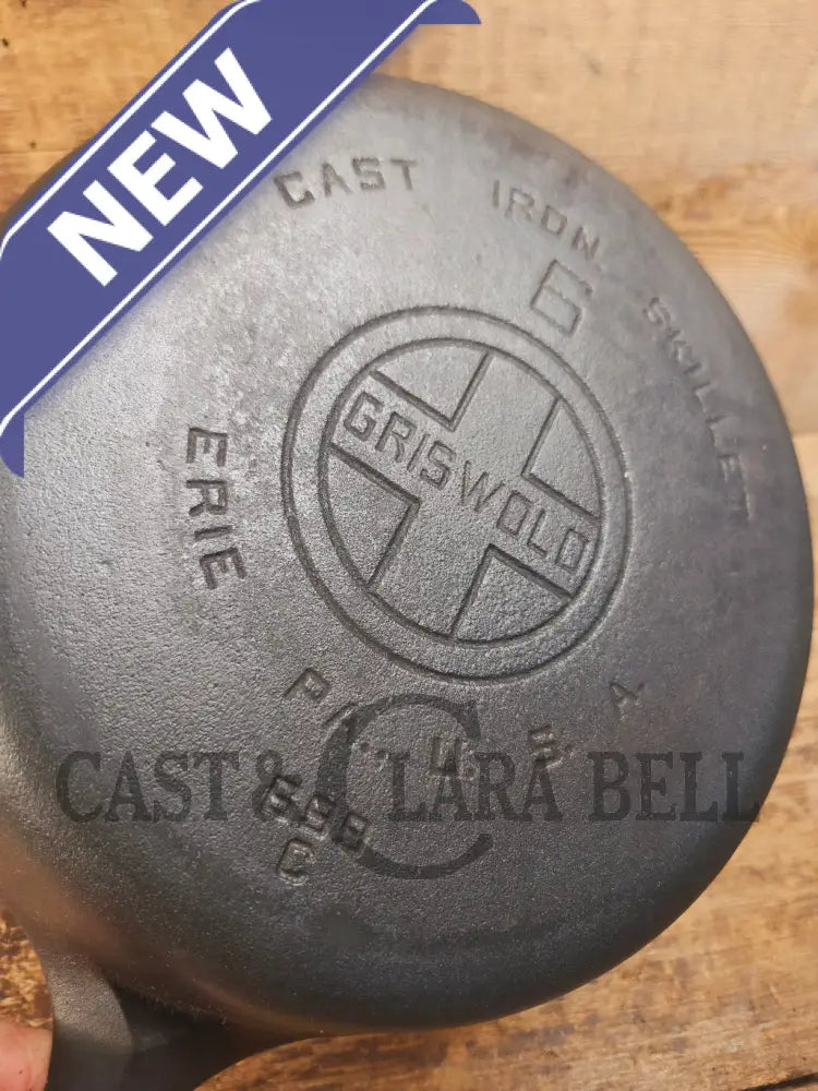 1920’s Griswold #6 Skillet with Large Block Logo and Smooth Bottom 699 C - Skillet