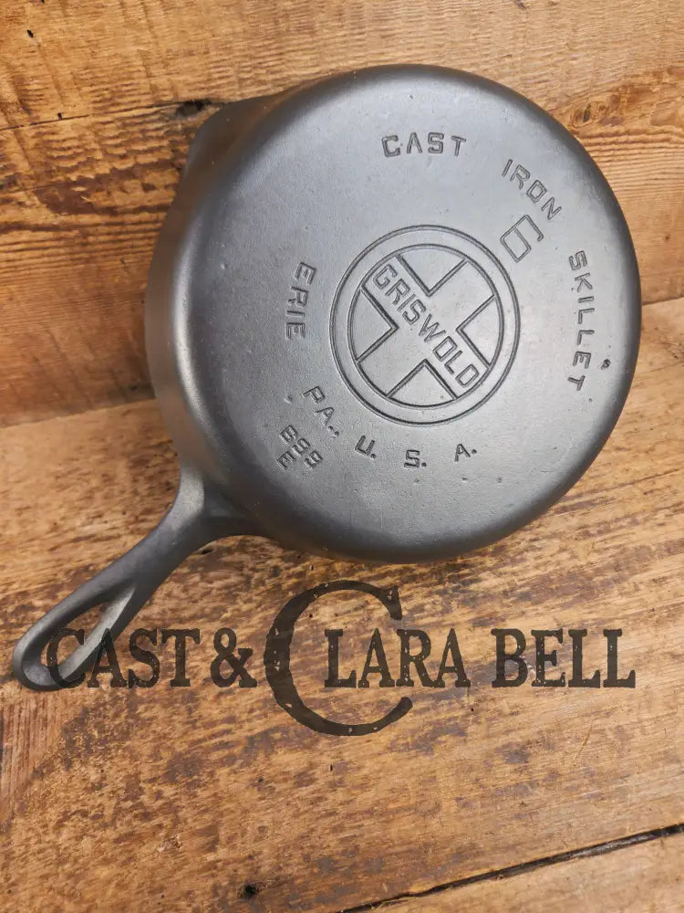 1920’s Griswold #6 Skillet with Large Block Logo and Smooth Bottom 699 E Skillet